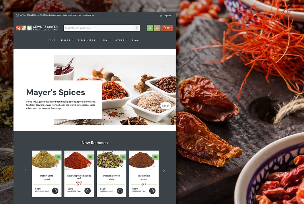 Onlineshop for Spices